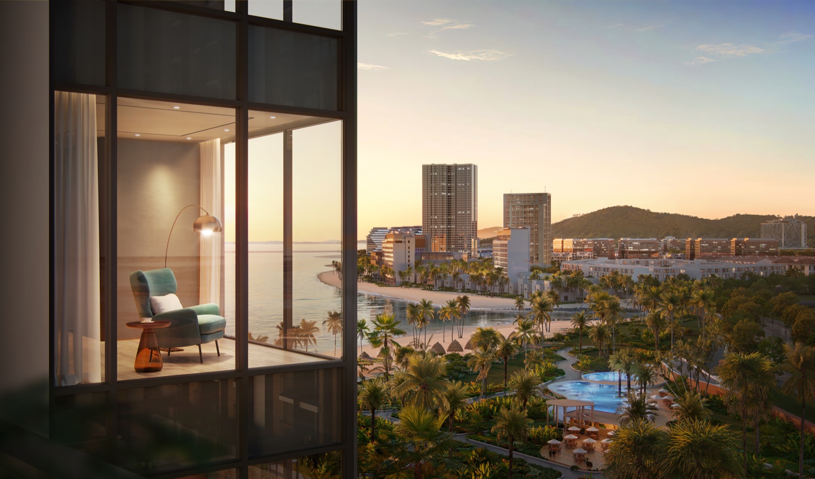 Nội thất căn hộ 2 phòng ngủ Aria Bay